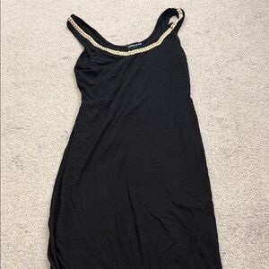 Generation Love Black One-Shoulder Dress with Gold Chain